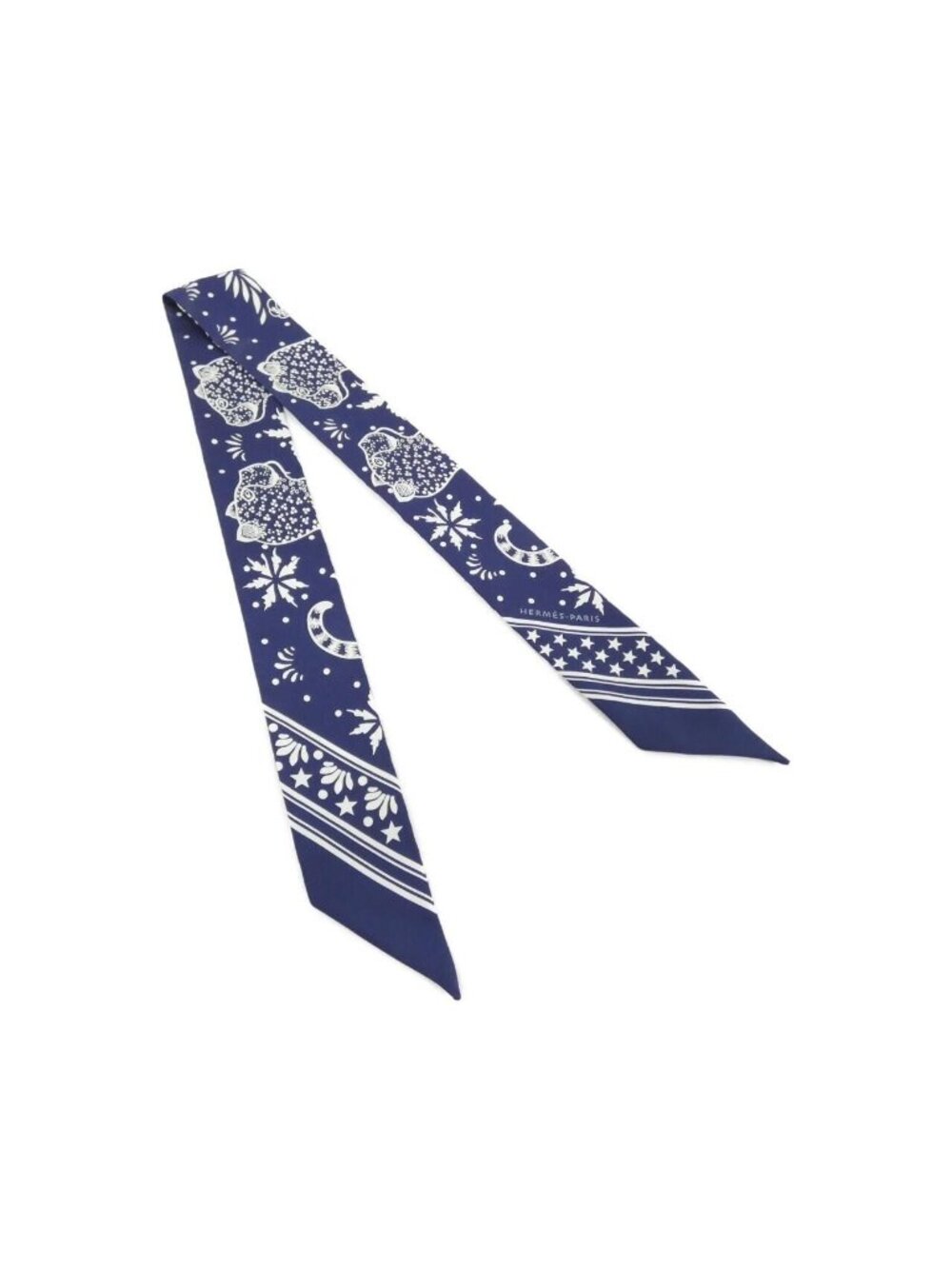 Hermes les Leopards Bandana Twilly Scarf